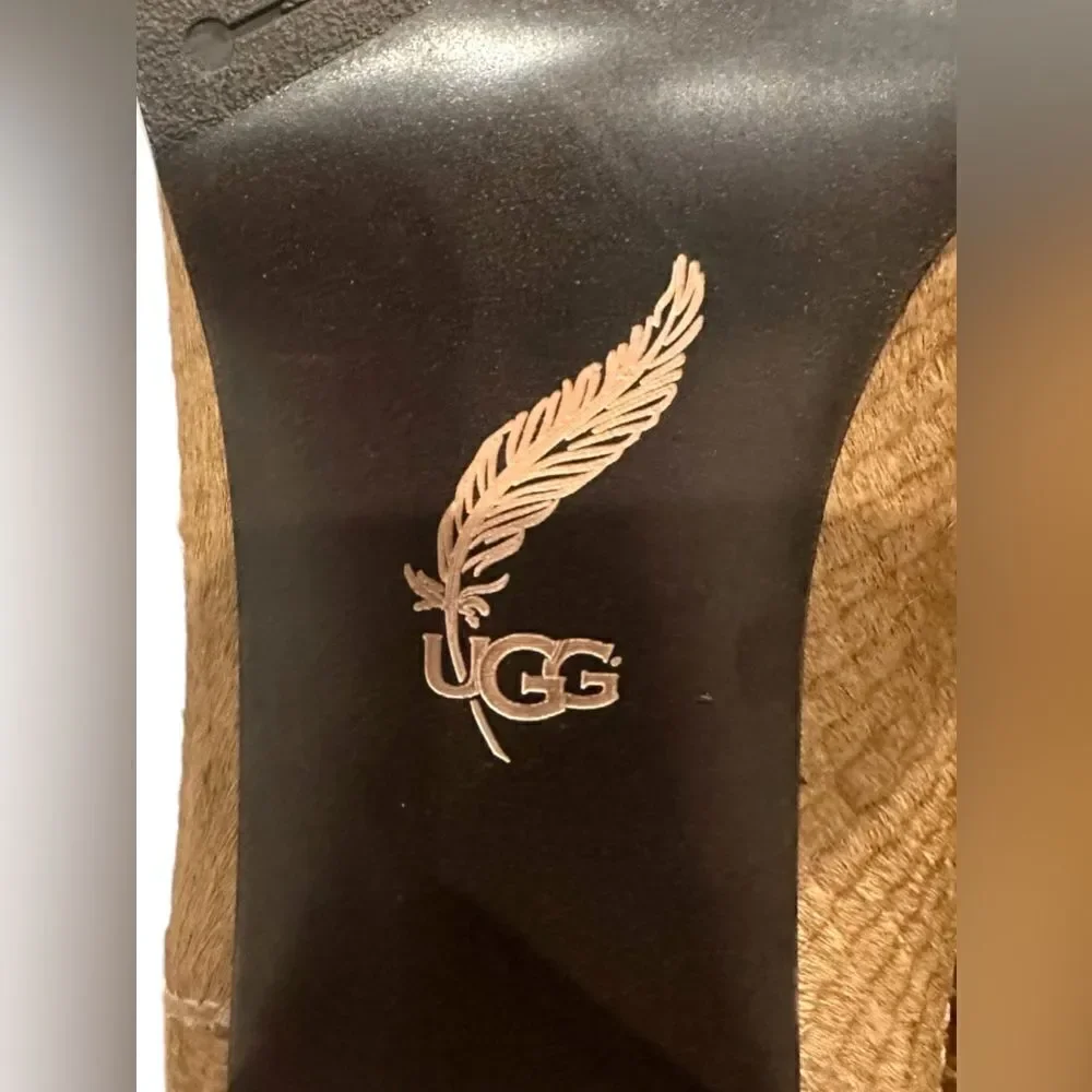 🔥 UGG Calf Hair Charlotte Embossed Bootie Boots Size 9.5 EU 40.5